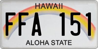HI license plate FFA151