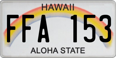 HI license plate FFA153