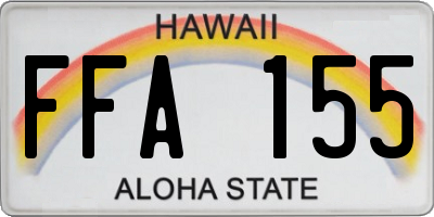 HI license plate FFA155
