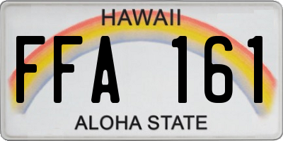 HI license plate FFA161