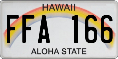 HI license plate FFA166