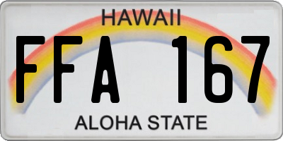 HI license plate FFA167