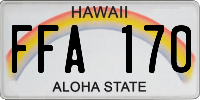 HI license plate FFA170