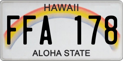 HI license plate FFA178