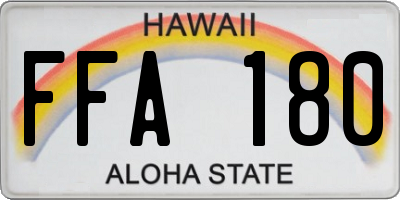 HI license plate FFA180