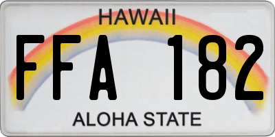 HI license plate FFA182