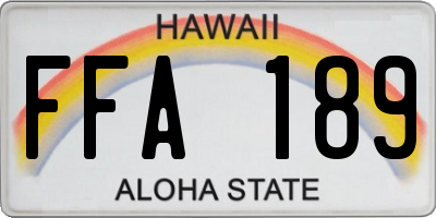 HI license plate FFA189