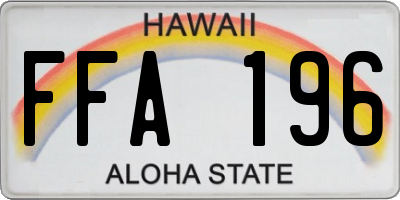 HI license plate FFA196