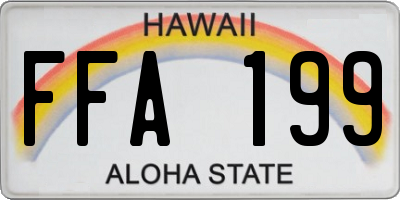 HI license plate FFA199