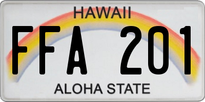 HI license plate FFA201