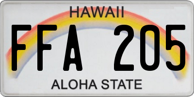 HI license plate FFA205
