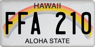 HI license plate FFA210