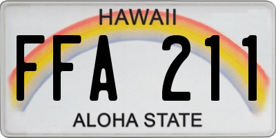 HI license plate FFA211