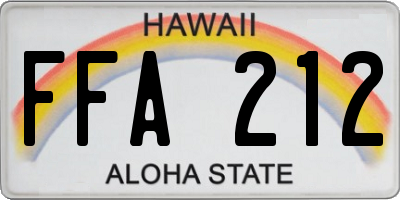 HI license plate FFA212