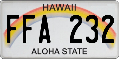 HI license plate FFA232