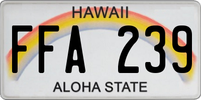 HI license plate FFA239