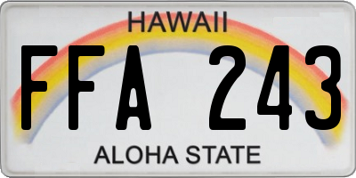 HI license plate FFA243