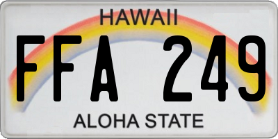 HI license plate FFA249