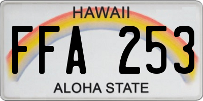HI license plate FFA253