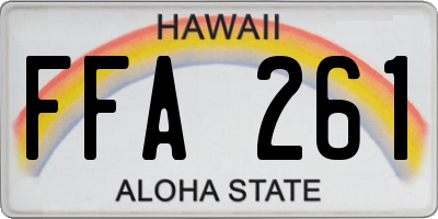 HI license plate FFA261