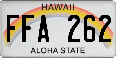 HI license plate FFA262