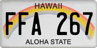HI license plate FFA267
