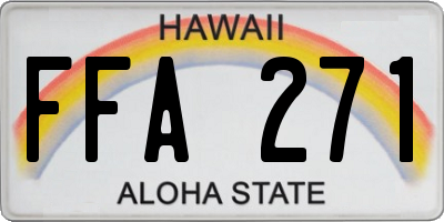HI license plate FFA271