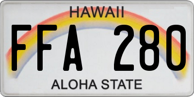 HI license plate FFA280