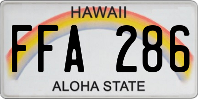 HI license plate FFA286