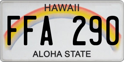 HI license plate FFA290