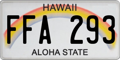 HI license plate FFA293