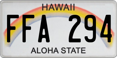 HI license plate FFA294