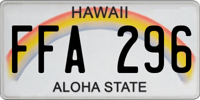 HI license plate FFA296