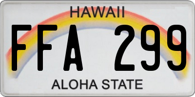 HI license plate FFA299