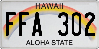 HI license plate FFA302