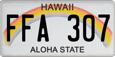 HI license plate FFA307