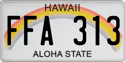 HI license plate FFA313