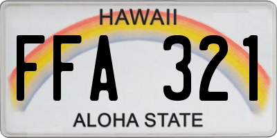 HI license plate FFA321