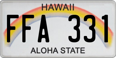 HI license plate FFA331