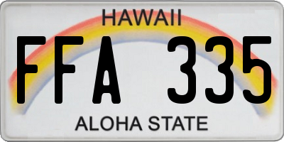 HI license plate FFA335