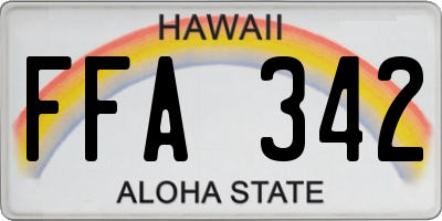 HI license plate FFA342