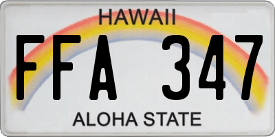 HI license plate FFA347
