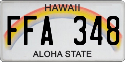 HI license plate FFA348
