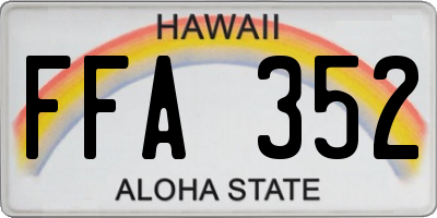 HI license plate FFA352