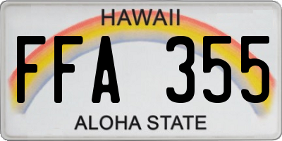 HI license plate FFA355
