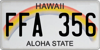 HI license plate FFA356