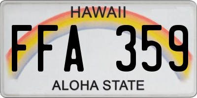 HI license plate FFA359