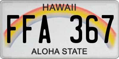 HI license plate FFA367