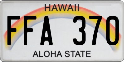HI license plate FFA370