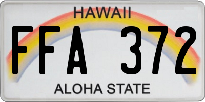HI license plate FFA372
